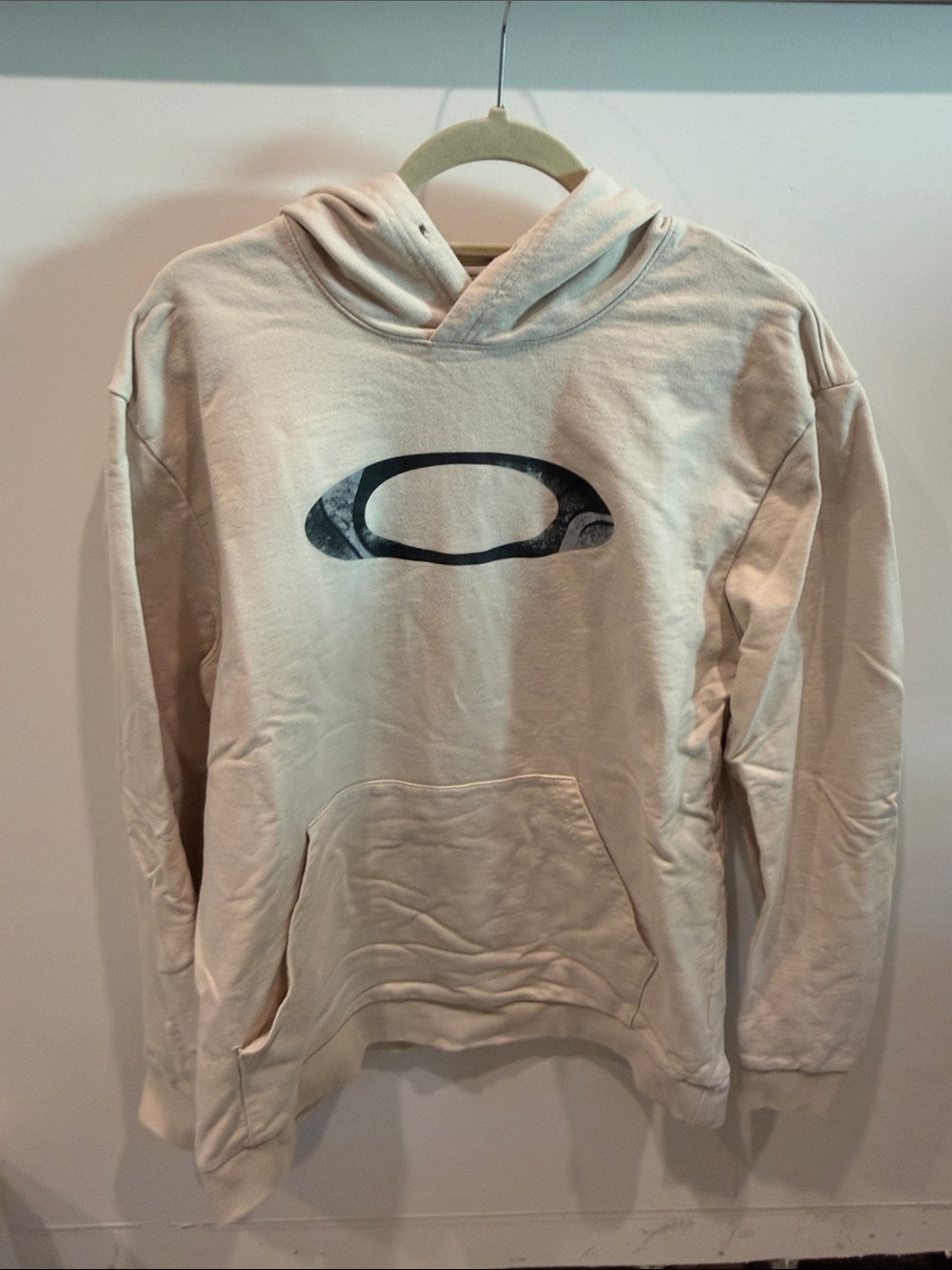 Oakley Cream Pullover Hoodie with Black Logo